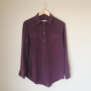 Equipment Signature Silk Blouse - Burgundy